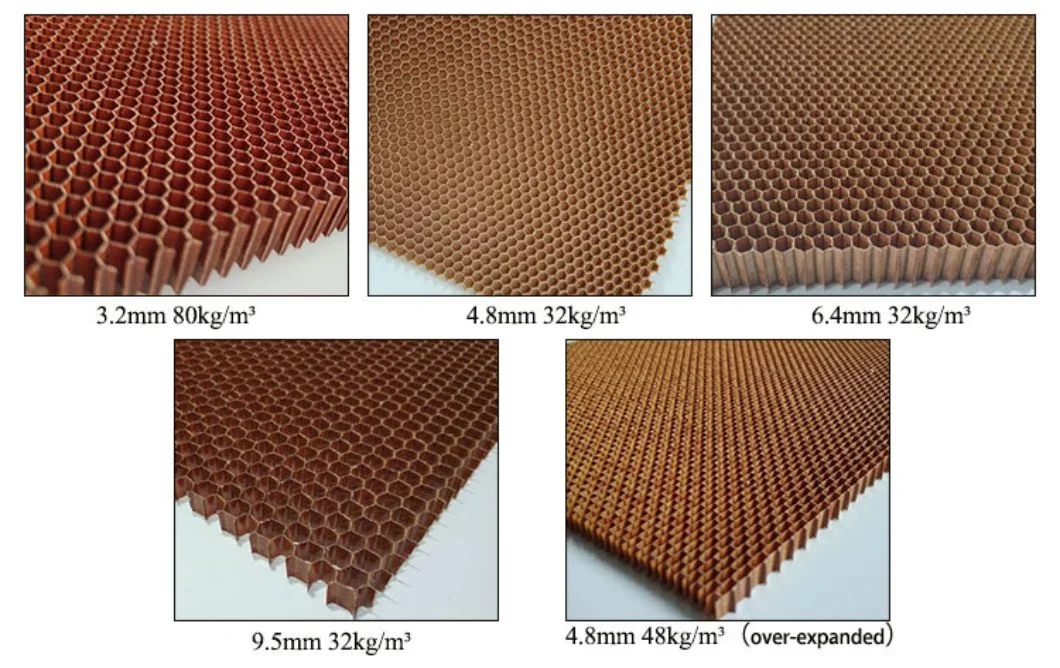 Aramid Paper High Performance Brown Hexagon High Density Honeycomb